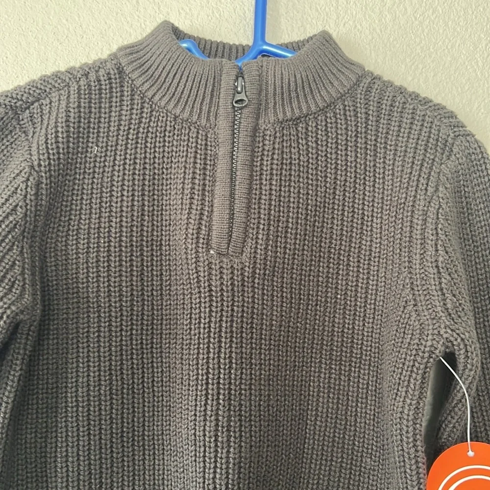 Wonder Nation Boys Knit Sweater size 3 T‎ Gray 1/4 Zip Winter Cozy